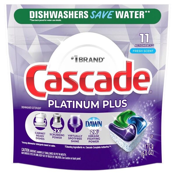Cascade Cascade Platinum Plus Fresh Scent Pods Dishwasher Detergent 6 oz 11 pk 80375063 - main